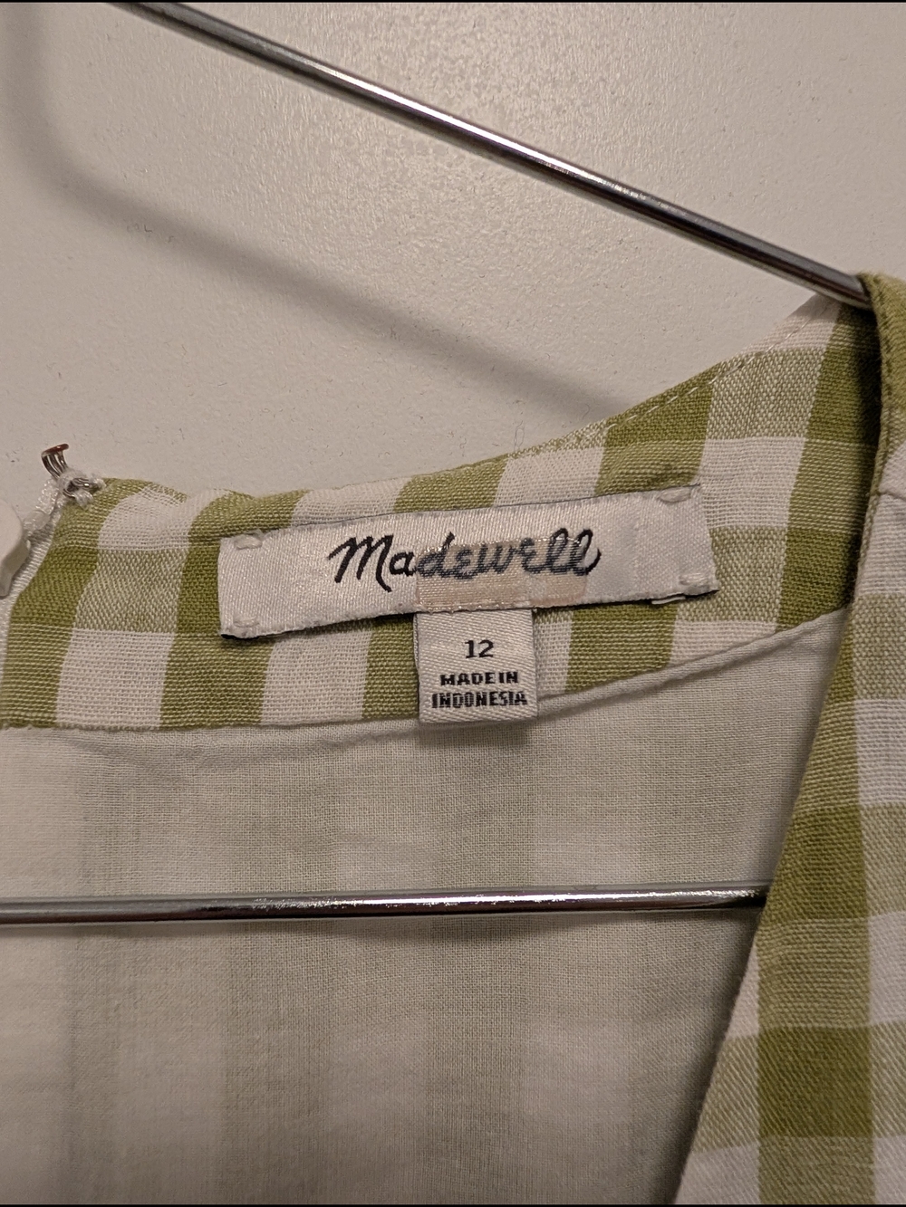 Madewell Green and White Gingham Dress - Picture 2 of 2